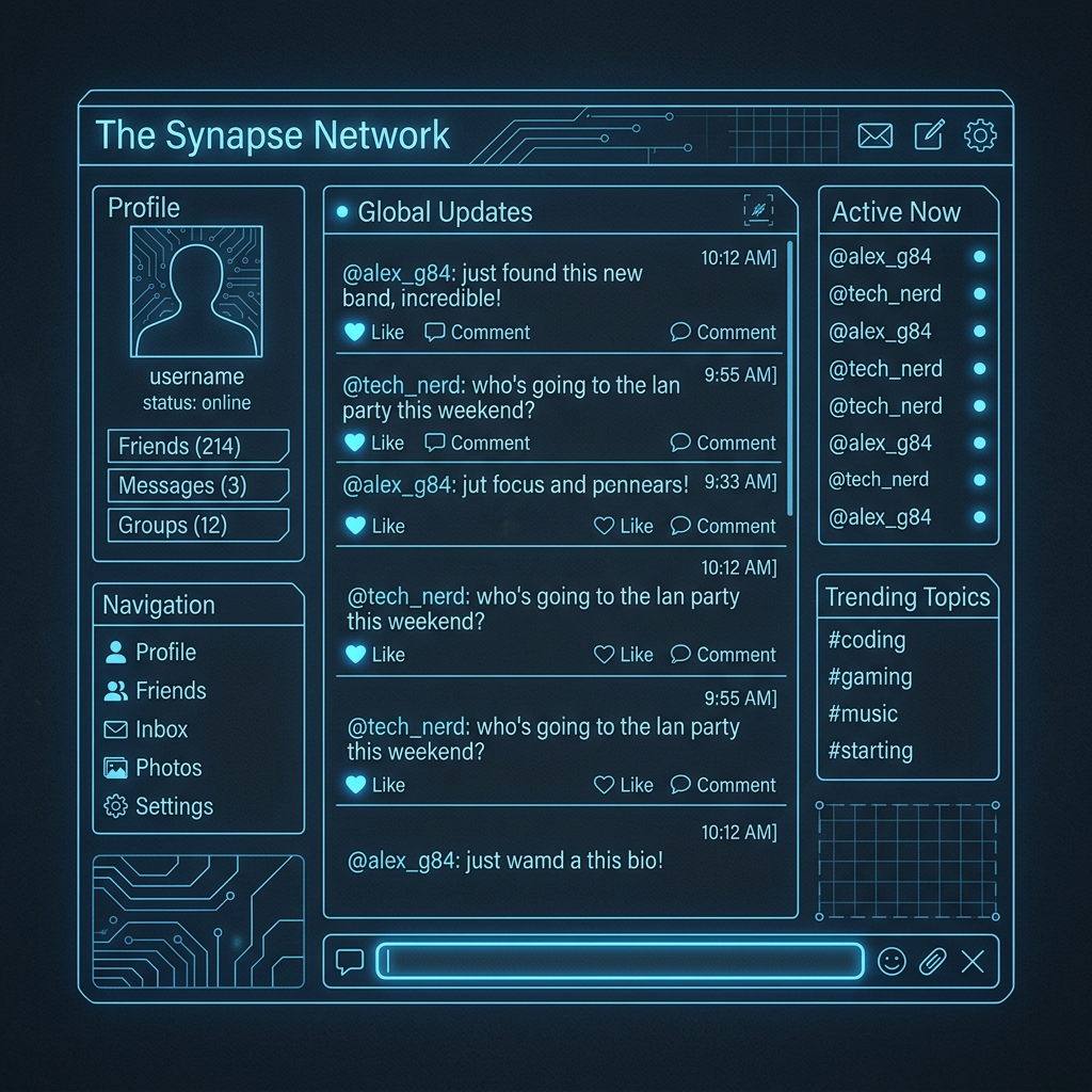 Early VKontakte User Interface Layout (2006)
